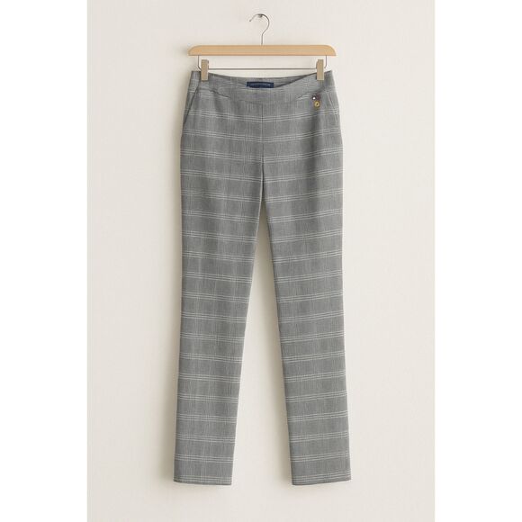 Tommy Hilfiger Women’s Glen Plaid Stretch Pants Size 4 Gray Check Pull-On - Picture 1 of 11